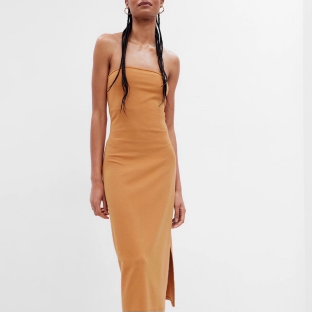 Tan Strapless Dress